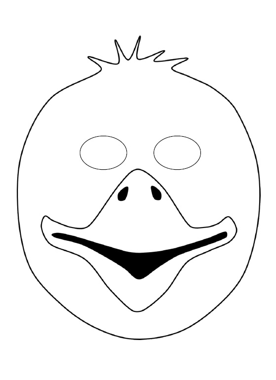 çocuklar için hazır kağıttan ördek maskesi şablonu